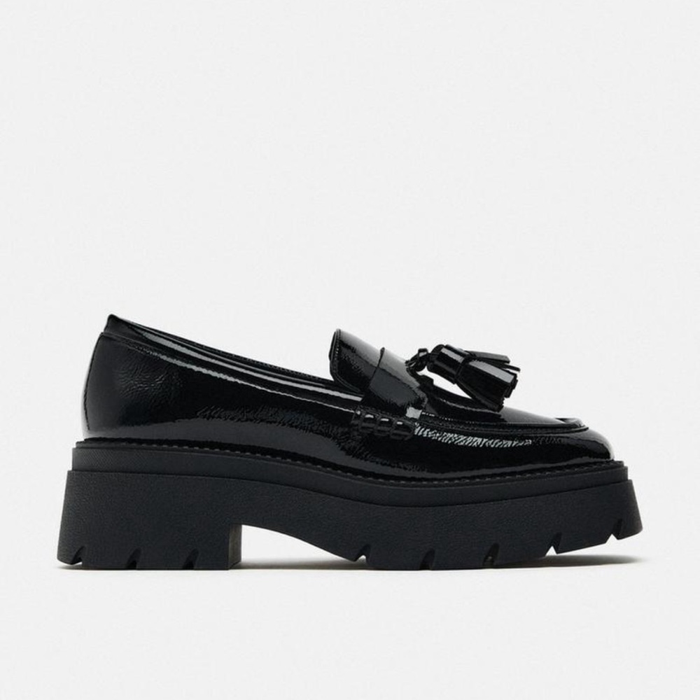 Black, Tassel Loafers, Size 7.5